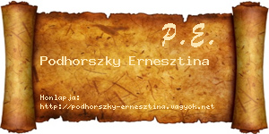 Podhorszky Ernesztina névjegykártya